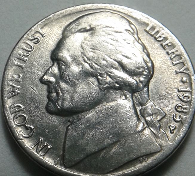 Jefferson-Nickels-1985-P.-I-Don't-Know-If-It's-Damage?